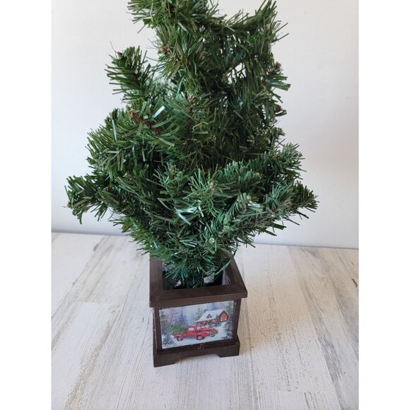 Tree AS IS scenic base tabletop pine home decor figure unique - Picture 8 of 10